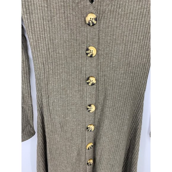 NWT Velvet Heart - Brown/Green ribbed fit & flare sweater dress Size XS - Picture 4 of 9